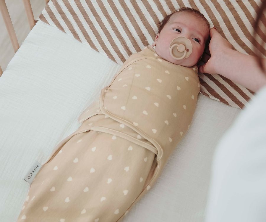 Inbakeren Meyco Baby Swaddle, 0 - 3 maand | Sweet Heart sand-soft sand