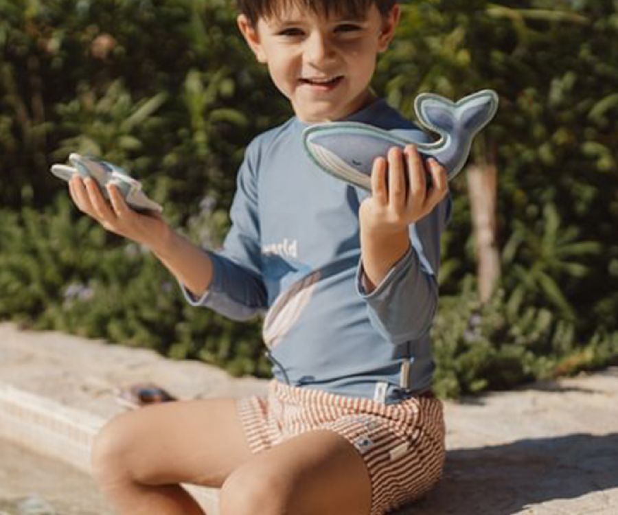 Badmode Little Dutch, zwemshort | Ocean Brown Stripes