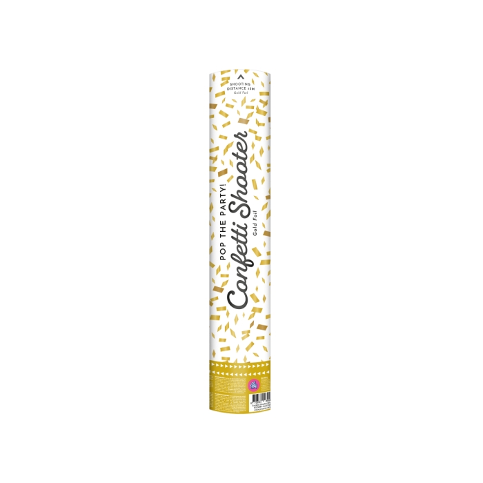 Feestartikelen PD Party Confetti Shooter 40cm - gold, confettikanon