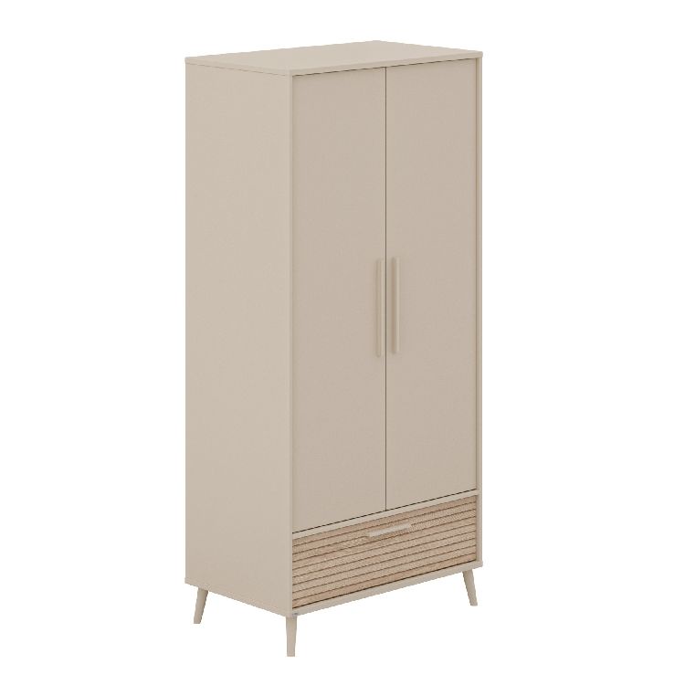 Kast PAIDI, Eefje Cashmere Beige/Groovy Oak, Eefje 2D Cashmere Beige/Groovy Oak, 2-deurs