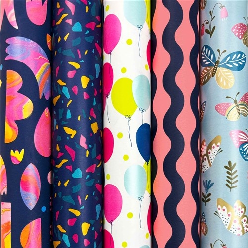KAFTPAPIER Celebration, multikleur, 1 rol = 70 x 200 cm, assortiment,1 stuks