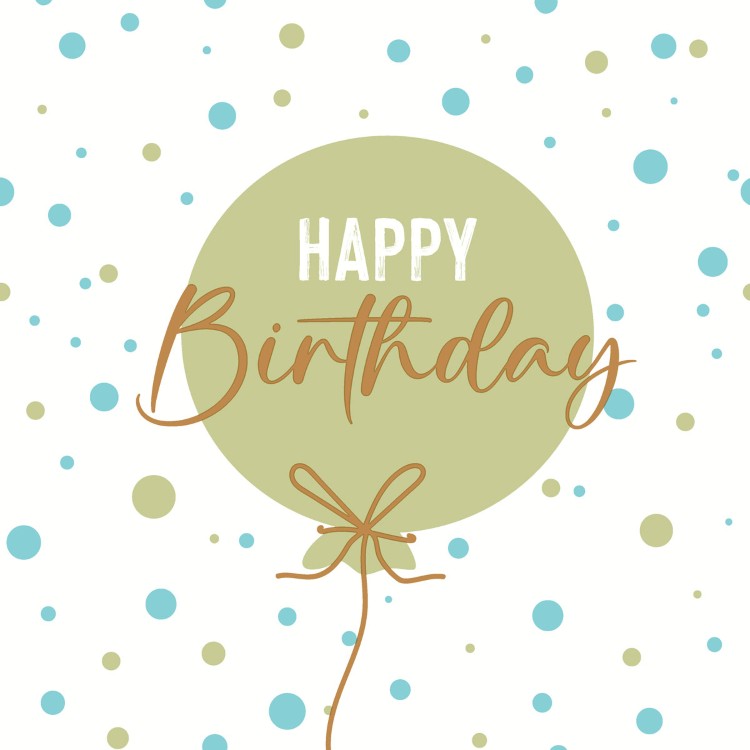 Servetten Paper+Design, B-day Balloon Green, 33 x 33 cm, 20 stuk(s)