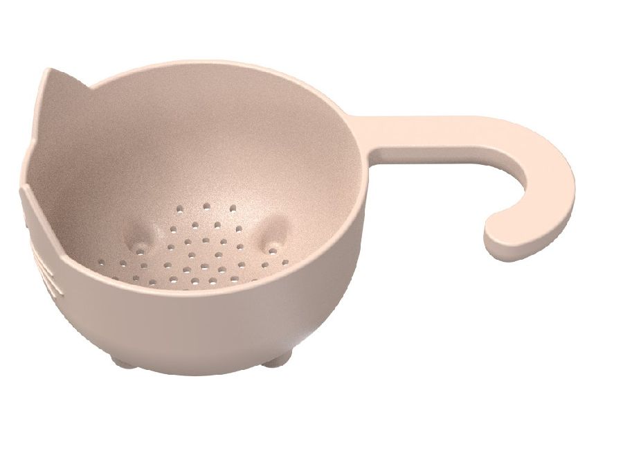 VERGIET Cat Kitchen strainer, ecru, poezensnoet, 18x28x14cm, PP, KEUKENGEREI