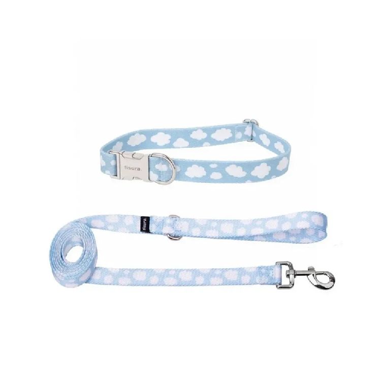 HALSBAND Collar and leash, L, Clouds, wolken, tekst,HUISDIER