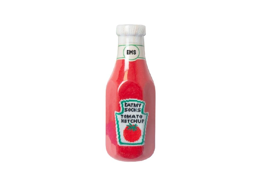 KOUSEN klassiek model, Ketchup, one size, rood/groen/wit, bus ketchup, one size fits all, 1 paar
