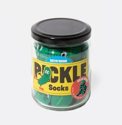 KOUSEN klassiek model, Pickles, one size, groen/zwart, pot pickles, one size fits all, 1 paar