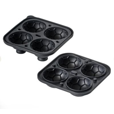 IJSBLOKJESVORM Gentlemen's Hardware, Football Ice Mould, voor 4 ijsblokjes in de vorm van een voetbal, ong 5 cm