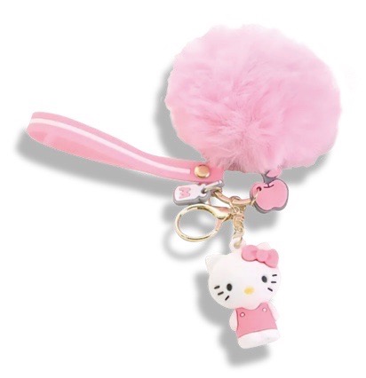 Sleutelhanger Lannoo Graphics Keychain - Hello Kitty, pompon + figuur