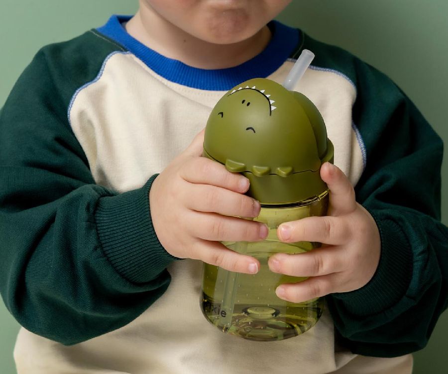 Drinkfles Trixie Silicone Straw Cup | Mr. Dino Mealtime