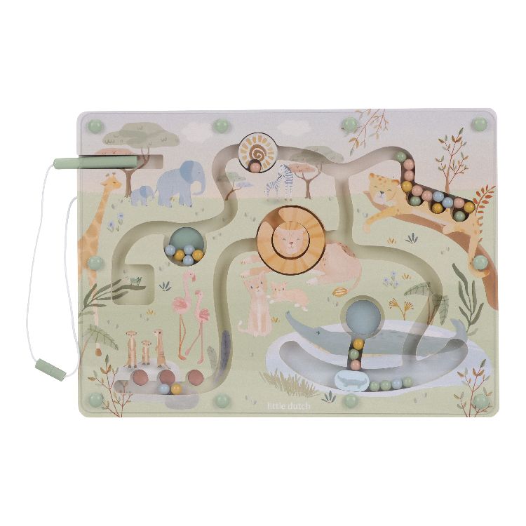Speelbord Little Dutch Magnetisch doolhof | Safari Friends