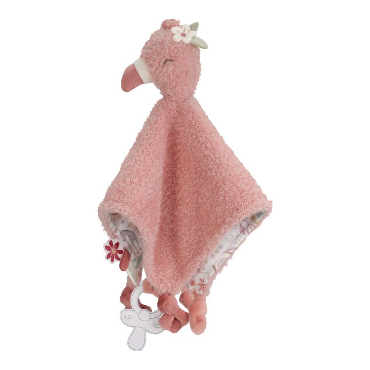 Knuffeldoek/fopspeendoekje Little Dutch, Knuffeldoek Flamingo | Safari Friends