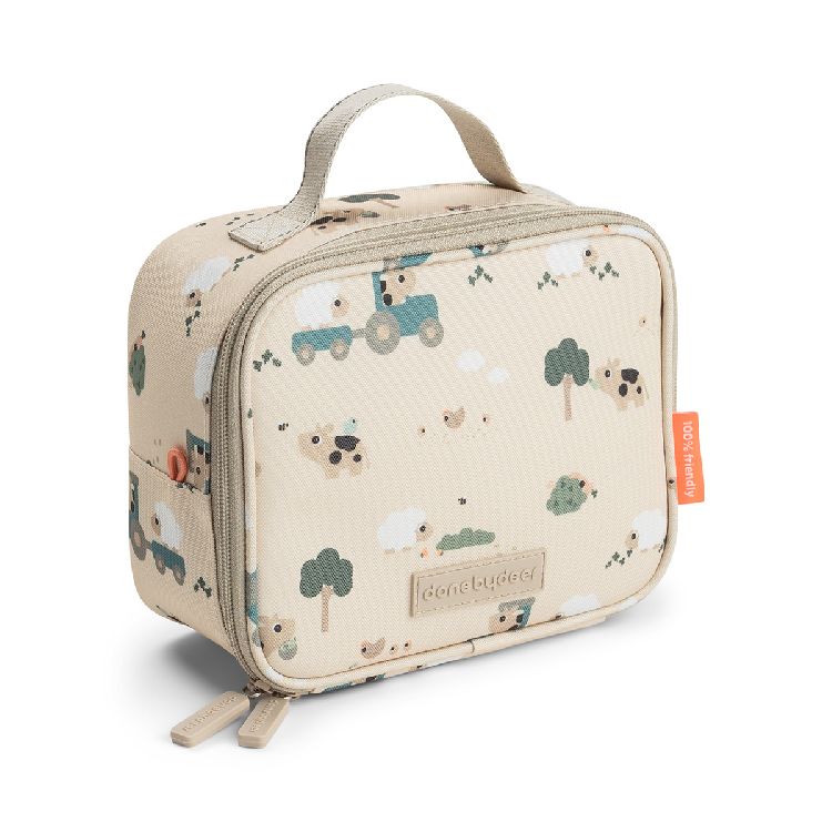 Koeltas Done by Deer, Tiny Insulated Lunch Bag | Tiny Farm sand