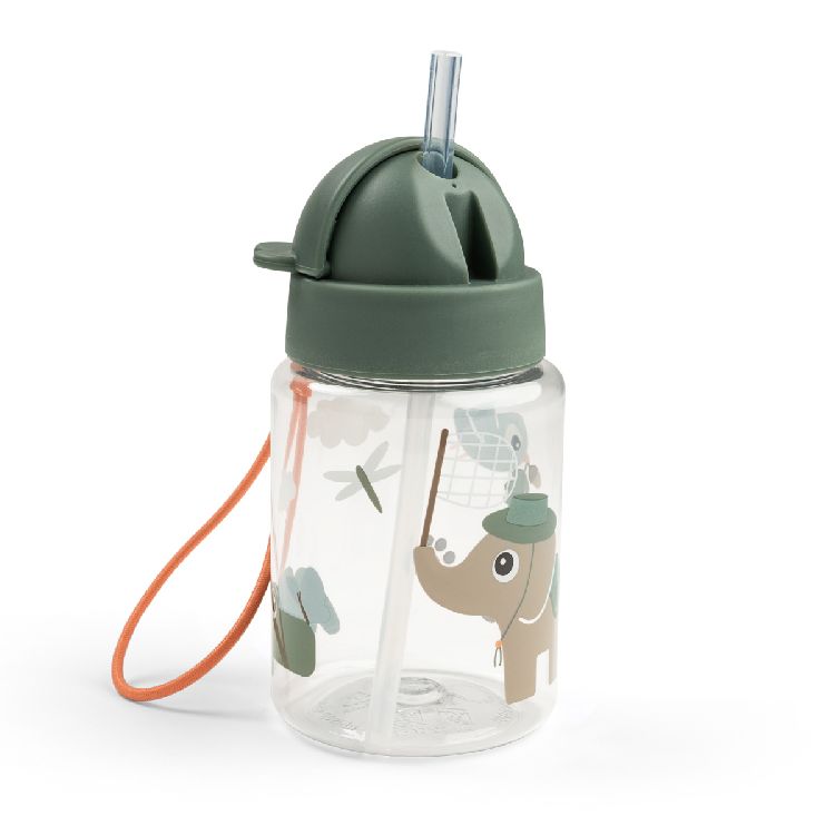 Drinkfles Done by Deer Straw Bottle 280ml | Tiny Trails green