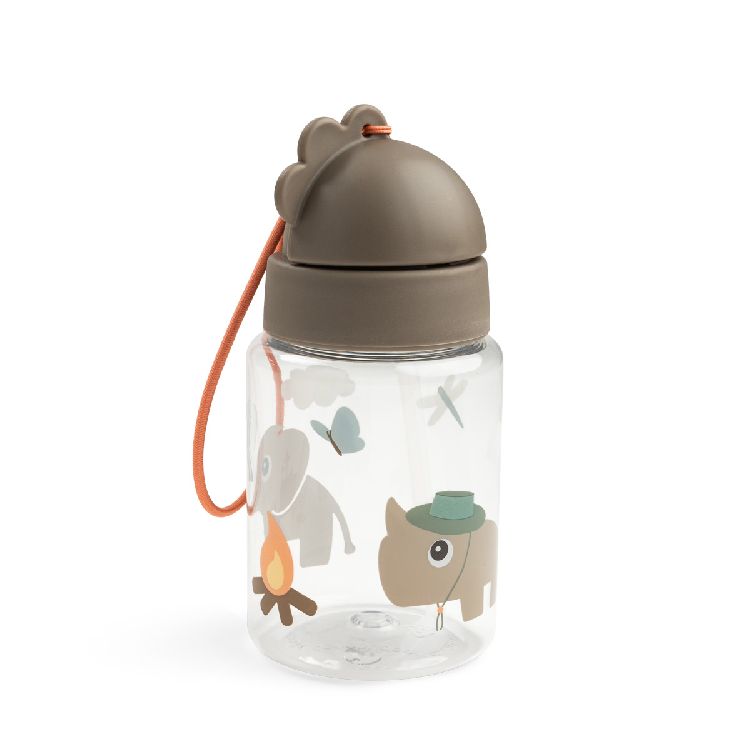 Drinkfles Done by Deer Straw Bottle 280ml | Tiny Trails sand