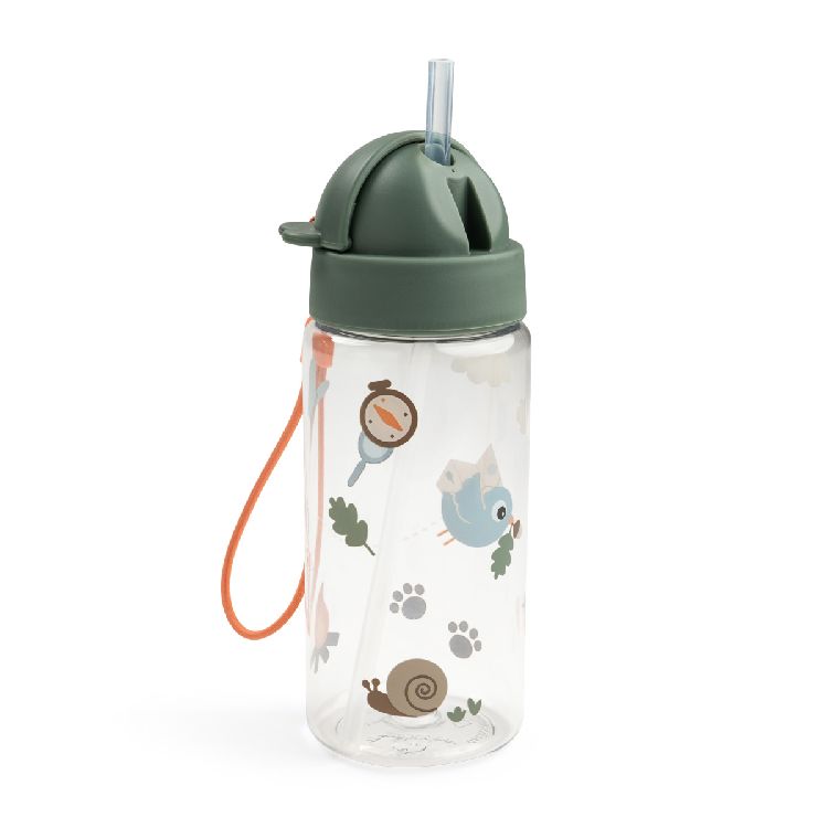 Drinkfles Done by Deer Straw Bottle 350ml | Tiny Trails green