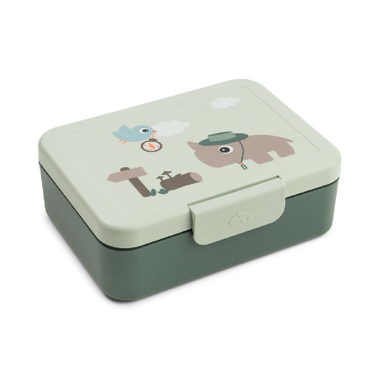 Brooddoos Done by Deer Lunch Box W/Divider | Tiny Trails green