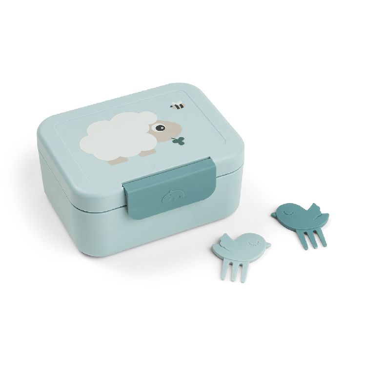 Snackdoos Done by Deer Tiny Lunch Box W/Snack Picks, 1 stuk(s) | Tiny Farm blue