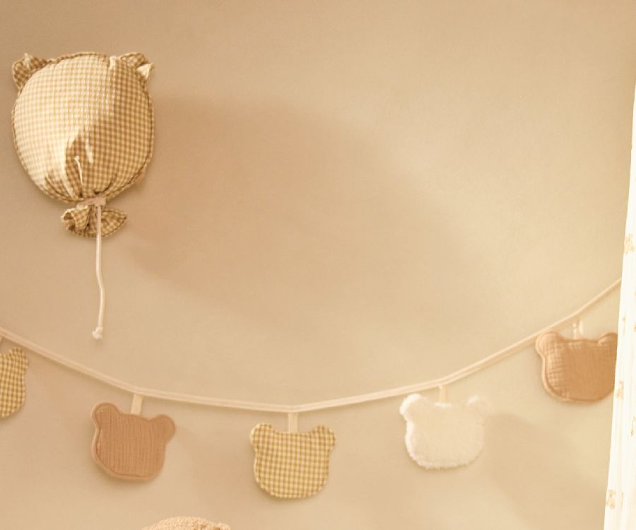 Muurdecoratie Jollein Ballon Teddy Bear Check | Mini Teddy Bear