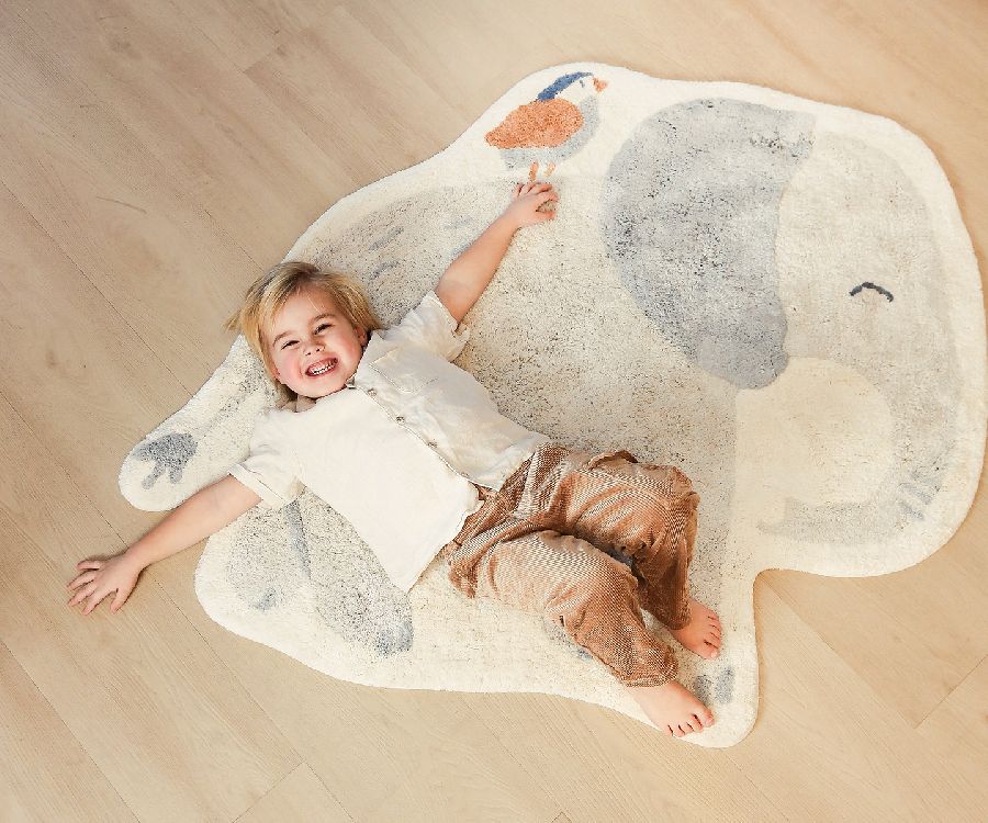 Kamertapijt Little Dutch Vloerkleed Olifant | Safari Friends