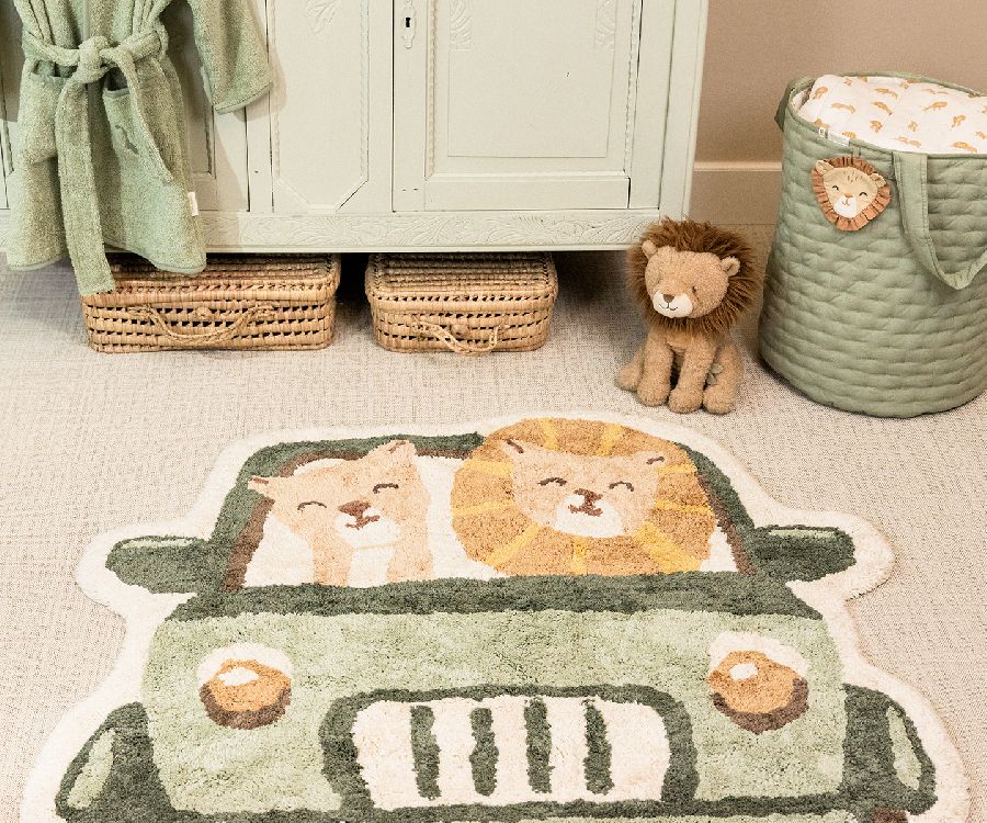 Kamertapijt Little Dutch Vloerkleed Safari Jeep | Safari Friends