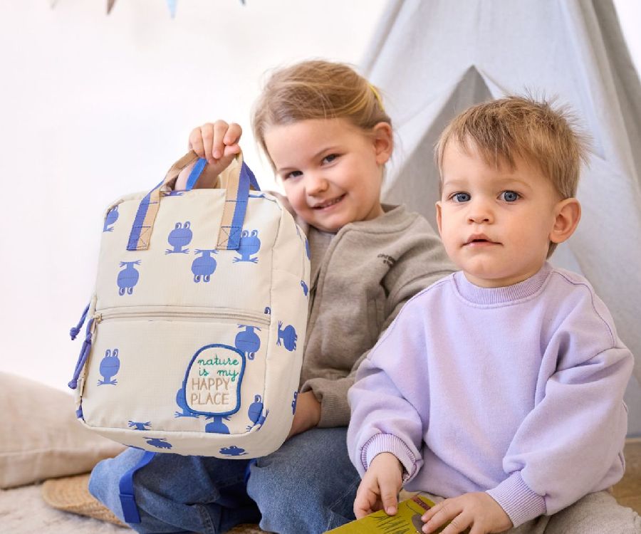 Rugzak Laessig Mini Square Backpack | Happy Trails Frog School
