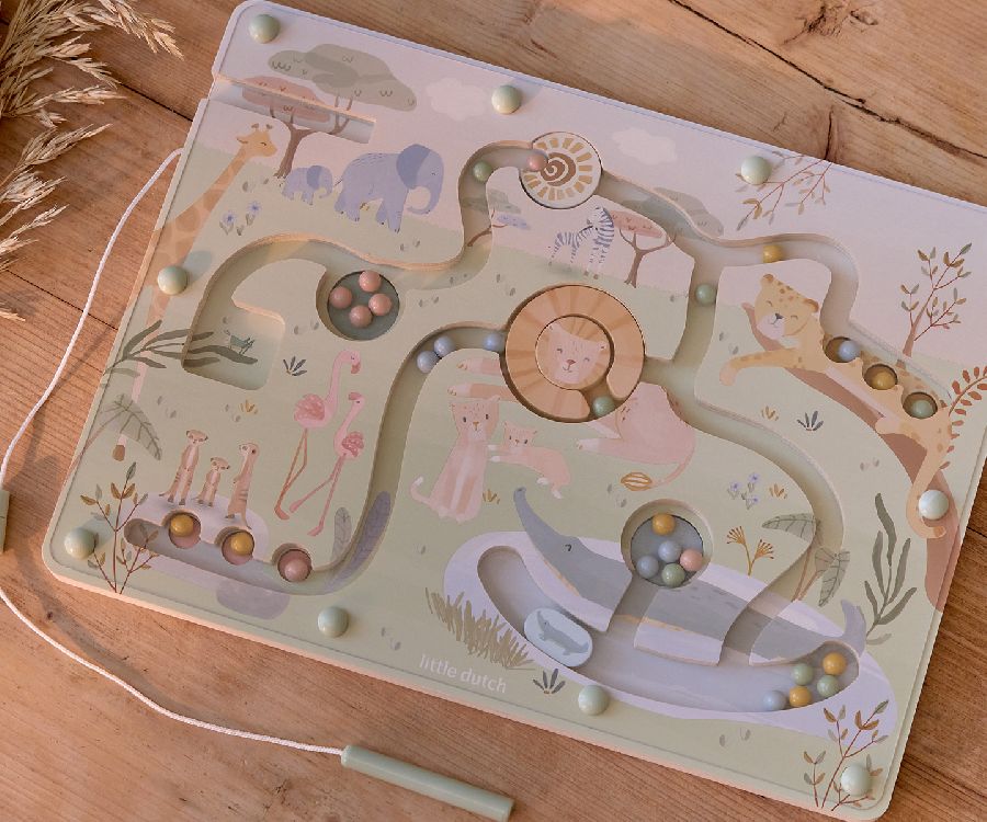 Speelbord Little Dutch Magnetisch doolhof | Safari Friends