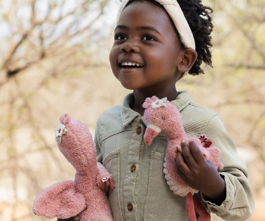 Knuffel Little Dutch, Flamingo 35cm | Safari Friends