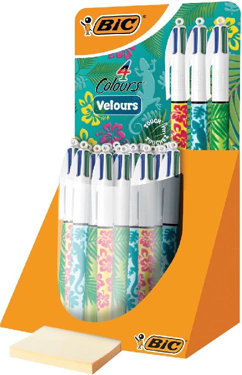 Balpen Bic 4 Colours Velours, standaard