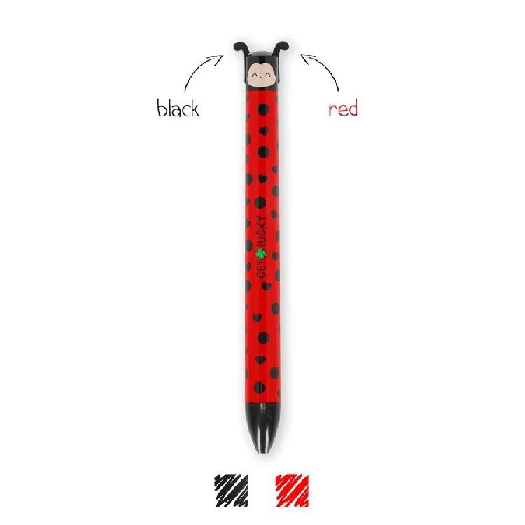 Balpen Legami Click&Clack two-colour, standaard | Lady Bug