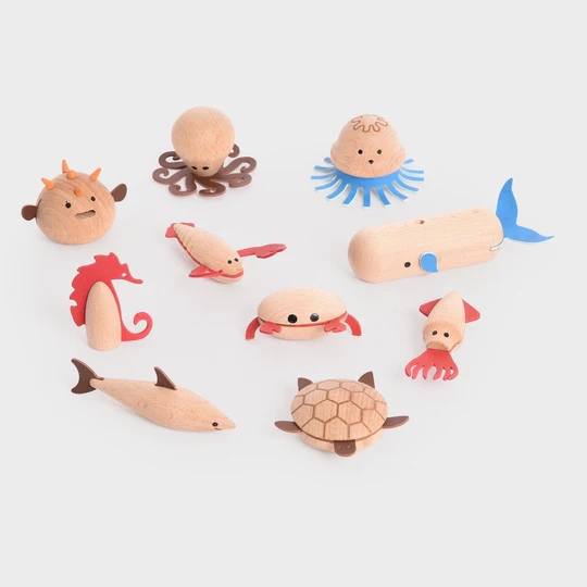 Losse vormen & figuren TickiT Houten Zeedieren