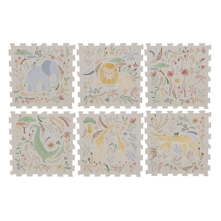 Speeltapijt zonder speelboog Little Dutch Foam Mat XL | Safari Friends