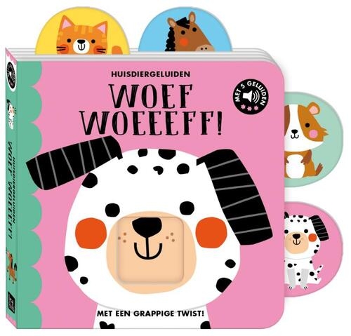 Interactief boek IMAGE BOOKS Huisdiergeluiden - Woef Woeeeff! | geluidenboek/schuifboek