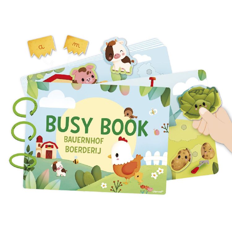 Invulboek Janod Busy Book Boerderij | oefenboek