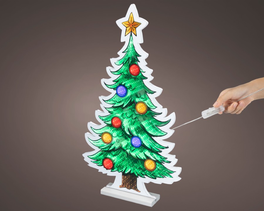 Verlichting Lumineo, kerstboom, L 1.3 x B 38 x H 66 cm