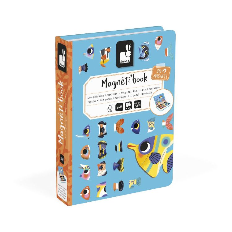 Magnetisch speelbord Janod Tropische vissen | Magneti Book