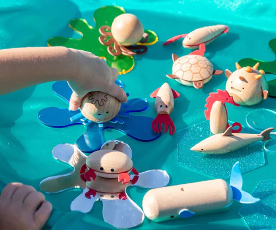 Losse vormen & figuren TickiT Houten Zeedieren