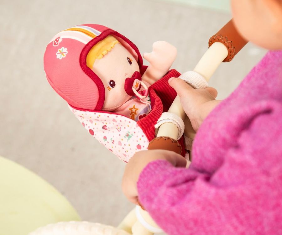 Poppenuitzet Lilliputiens Baby en fietszitje | Lena