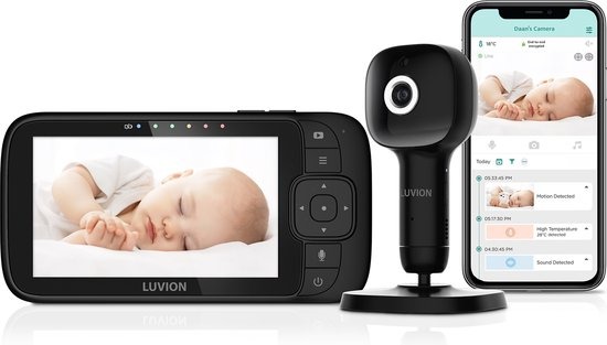 Babyfoon Luvion Essential Connect Crib, babyfoon met dual gebruik (beeldbabyfoon + smartphone/tablet)