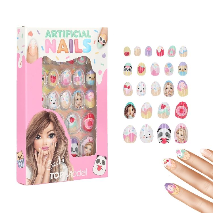 KUNSTNAGELS Topmodel, Candy Glam, multikleur, 24 zelfklevende kunstnagels