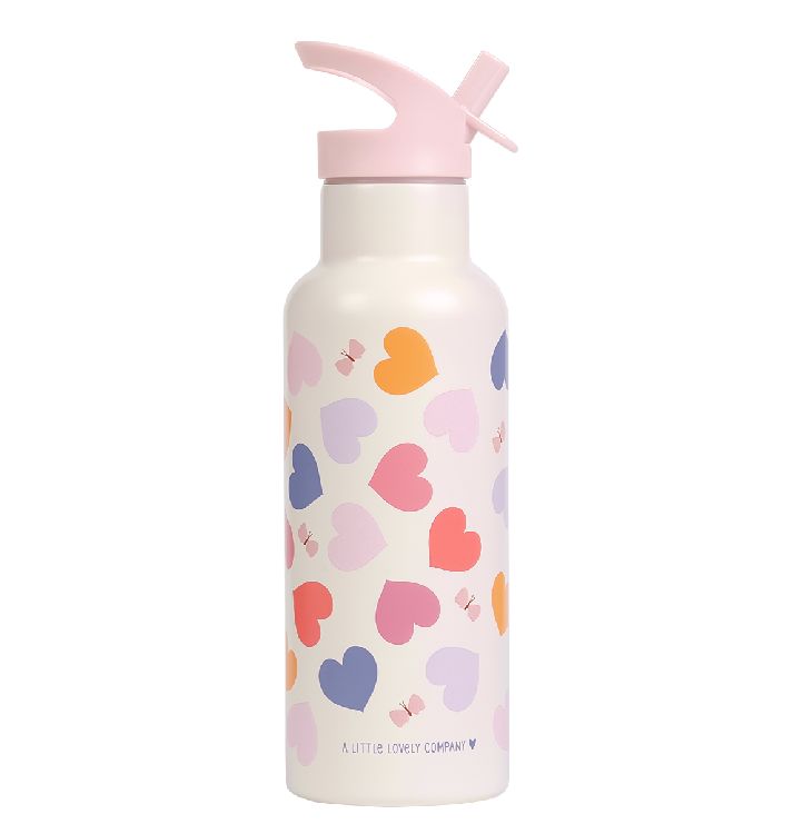 Drinkfles/thermosfles A Little Lovely Company XL RVS | Hearts