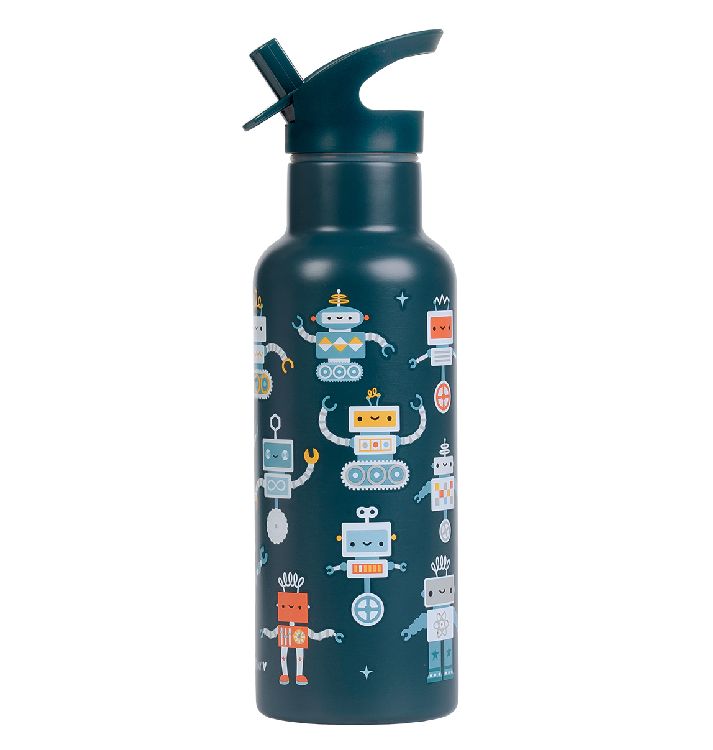Drinkfles/thermosfles A Little Lovely Company XL RVS | Robots