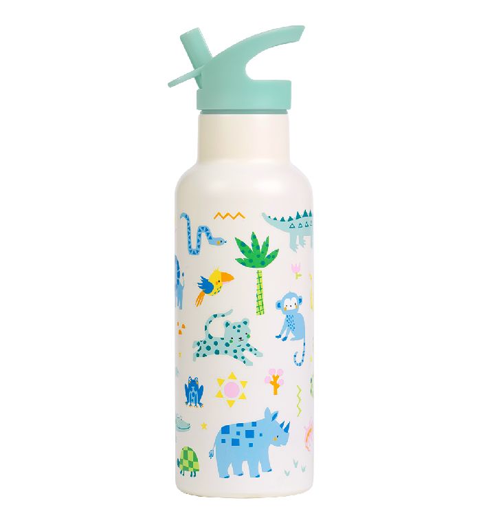 Drinkfles/thermosfles A Little Lovely Company XL RVS | Jungle
