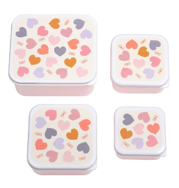 Snackdoos A Little Lovely Company Lunch & Snack Box, 4 stuk(s) | Hearts