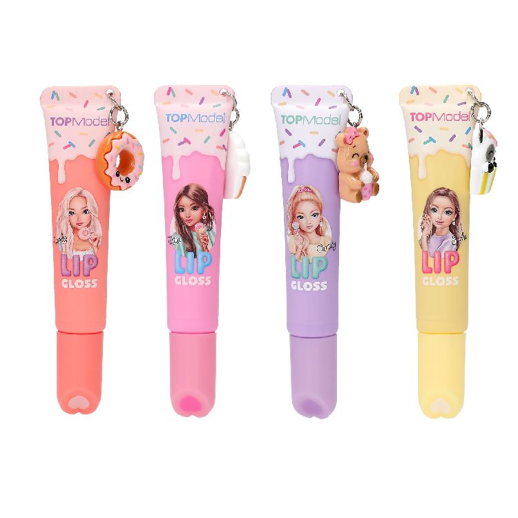LIPGLOSS 1st, Topmodel, Lipgloss met hanger, Candy Glam, oranje/roze/ paars/geel, 15ml, assortiment