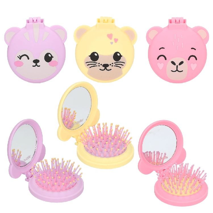 BORSTEL 1st, Topmodel, klapborstel, Candy Glam, roze/paars/geel, assortiment
