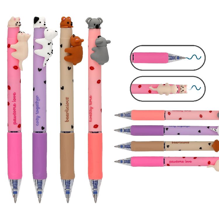 BALPEN 1 st, Penfection, Erasable Gel Pen Click and Kiss, roze/paars/bruin/ lichtroze, assortiment