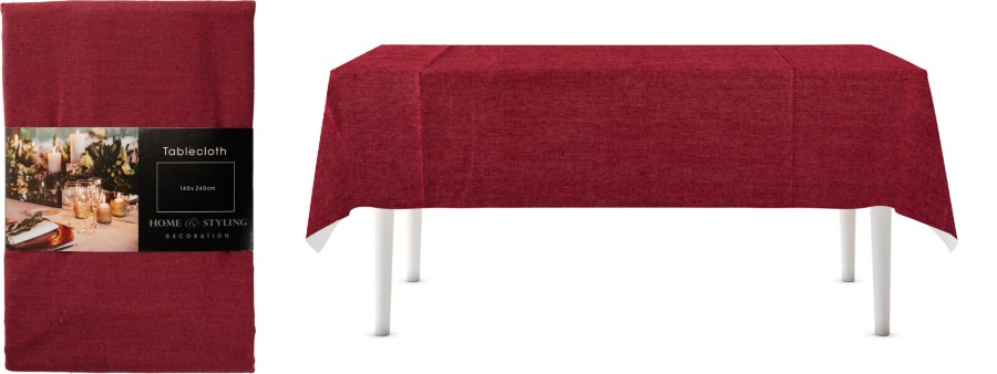 Tafelkleed H&S Collection, bordeaux, 140 x 240 cm
