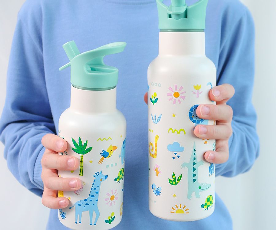 Drinkfles/thermosfles A Little Lovely Company XL RVS | Jungle
