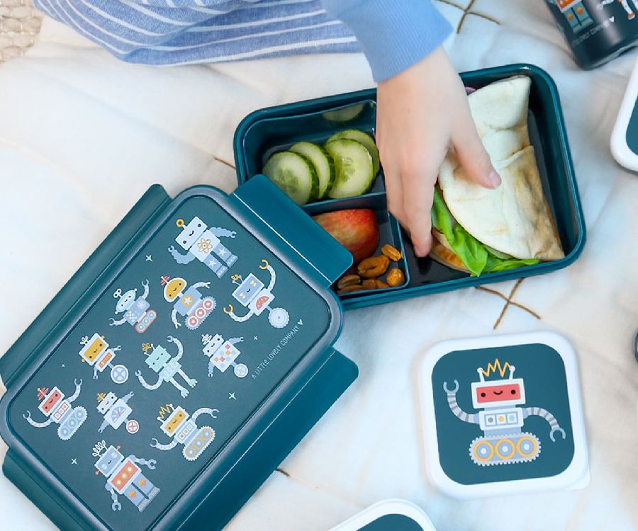Brooddoos A Little Lovely Company Bento Lunch Box | Robots