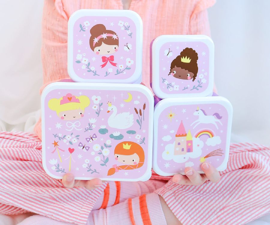 Snackdoos A Little Lovely Company Lunch & Snack Box, 4 stuk(s) | Princesses